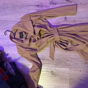 Babaton tan wool dress coat